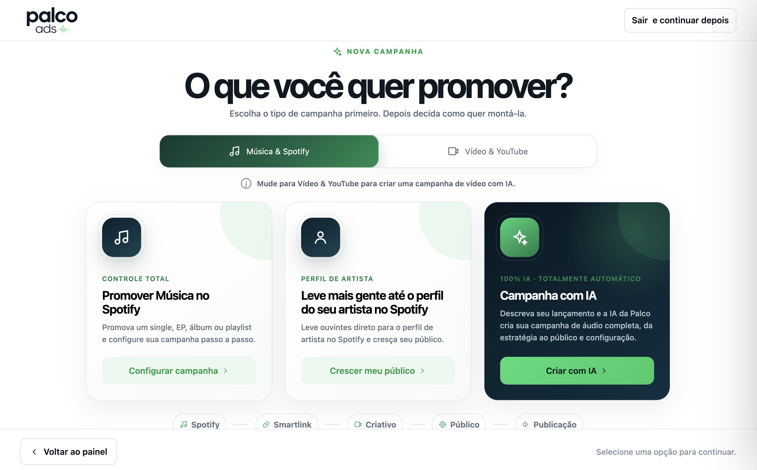 Palco Ads — Tela Real de Campanha Spotify