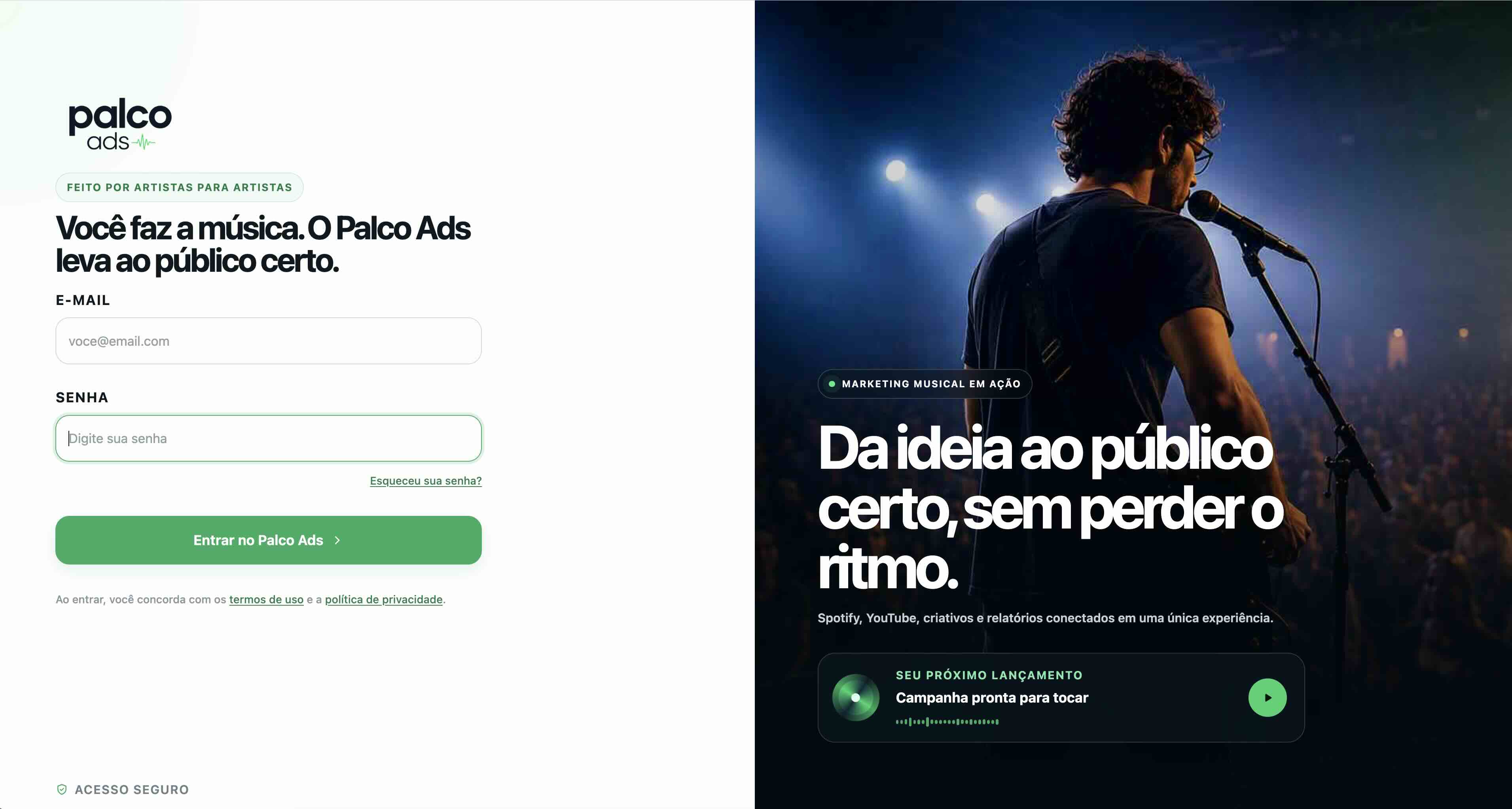 Demonstração do Palco Ads em vídeo